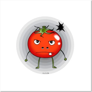 funny angry tomato Posters and Art